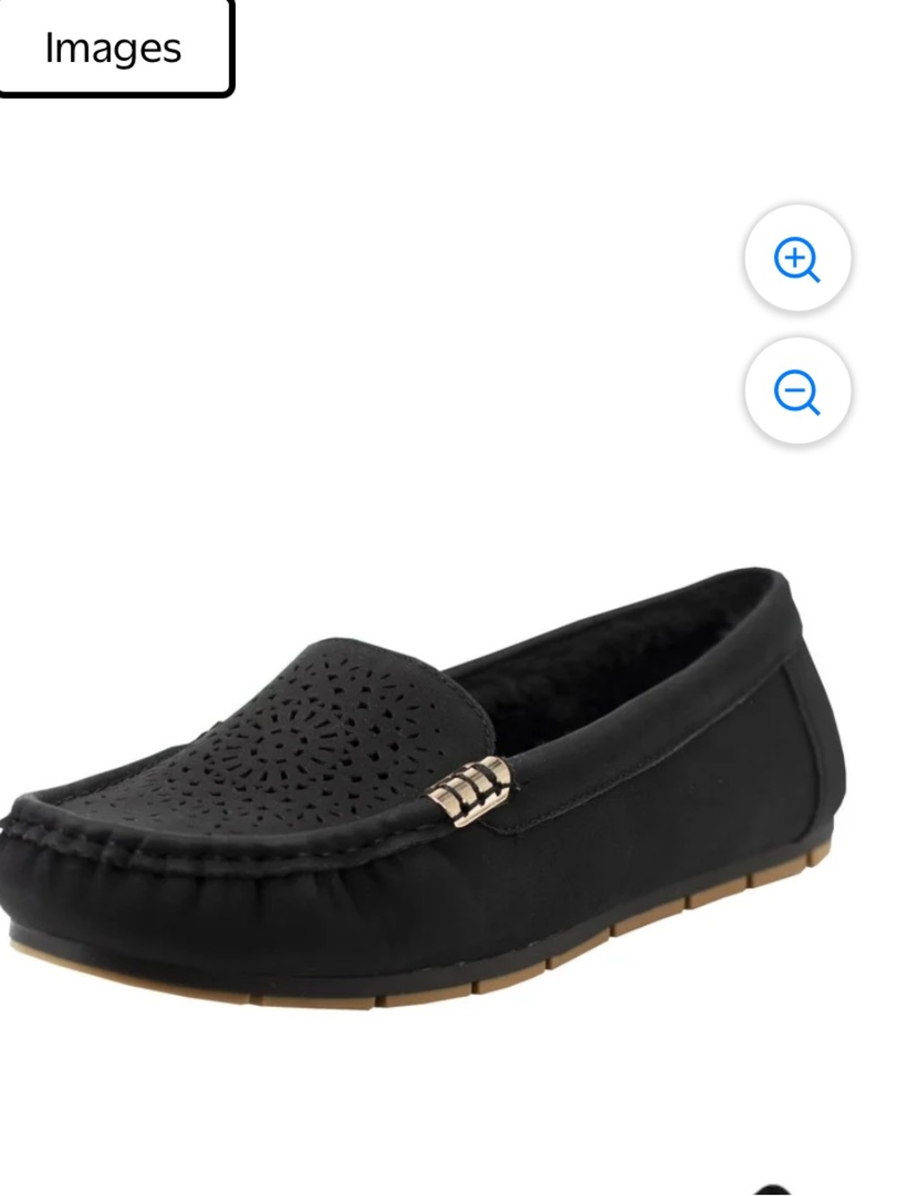 Alexis Bendel Black Flat Loafers with Metal Accent 6W